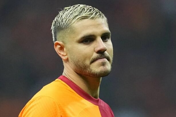 Mauro Icardi, delantero argentino, durante un partido oficial con el Galatasaray.