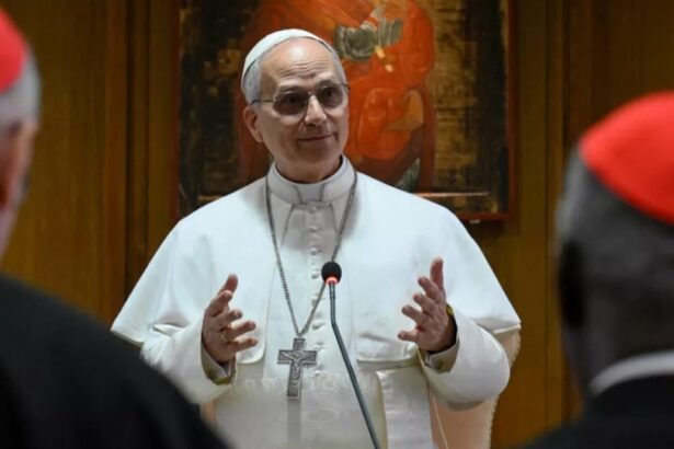 El papa León XIV durante una intervención pública en el Vaticano, en el marco de una audiencia con fieles.
