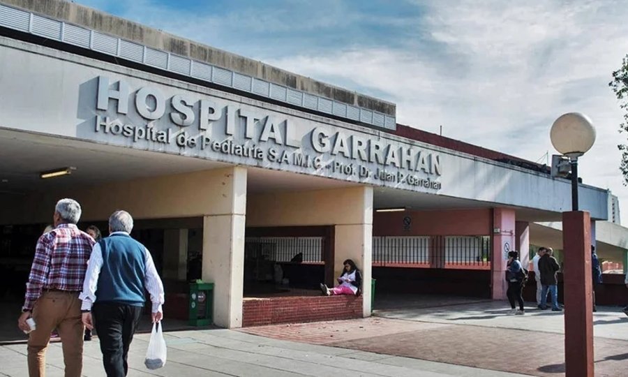 Vista general del Hospital Garrahan, principal centro pediátrico de alta complejidad en Argentina.