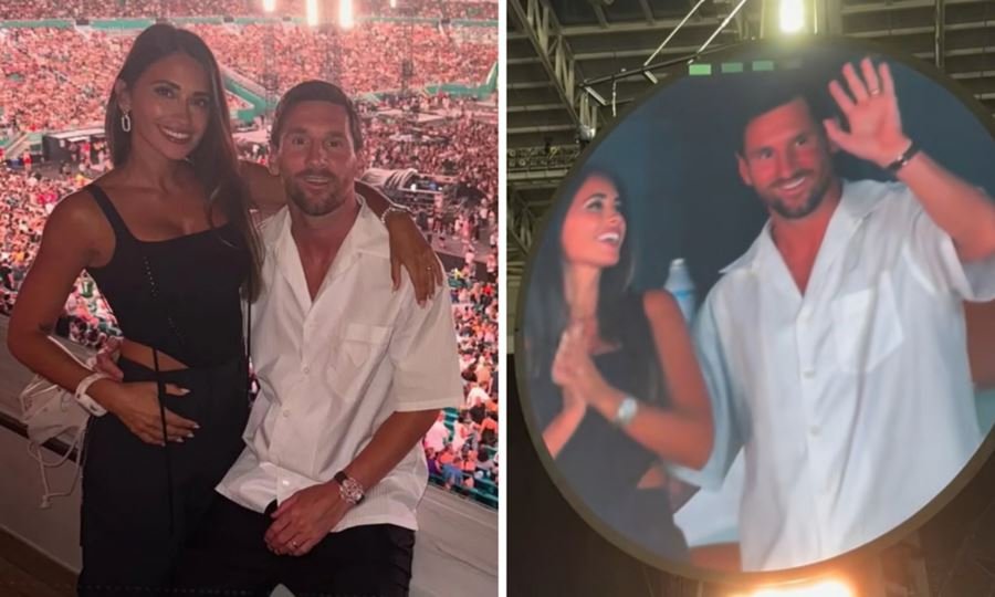 Kiss Cam: el divertido momento de Lionel Messi y Antonela Roccuzzo en el recital de Coldplay