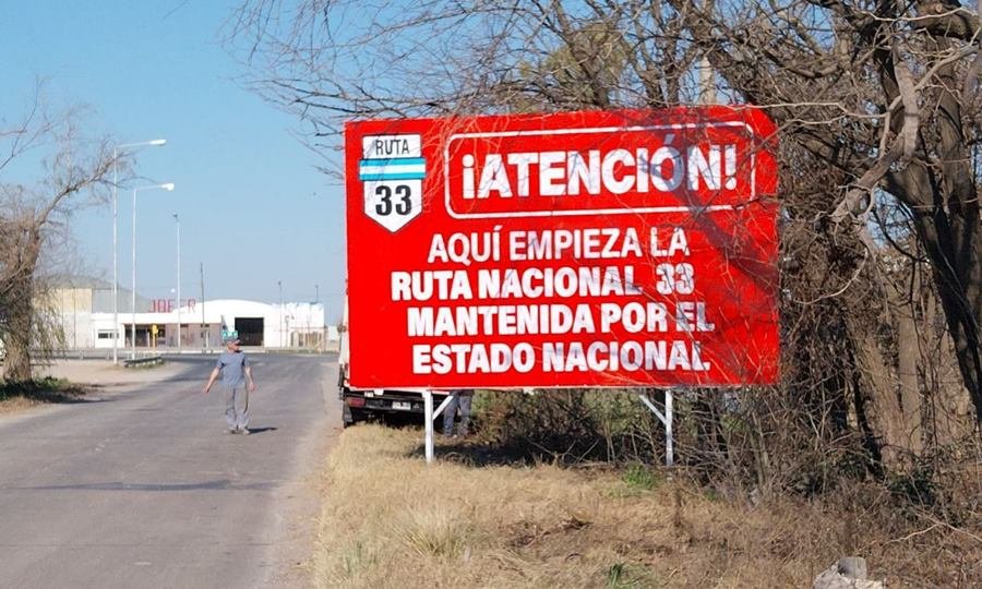 advertencia de la provincia en rutas nacionales