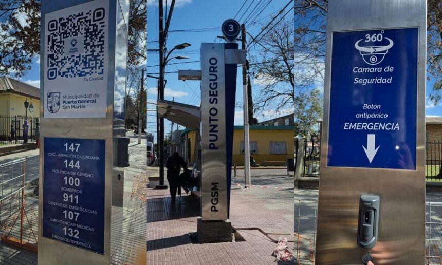 Así funcionan los nuevos Puntos Seguros instalados en Puerto General San Martín