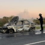 Un auto en llamas paralizó la autopista Rosario–Santa Fe