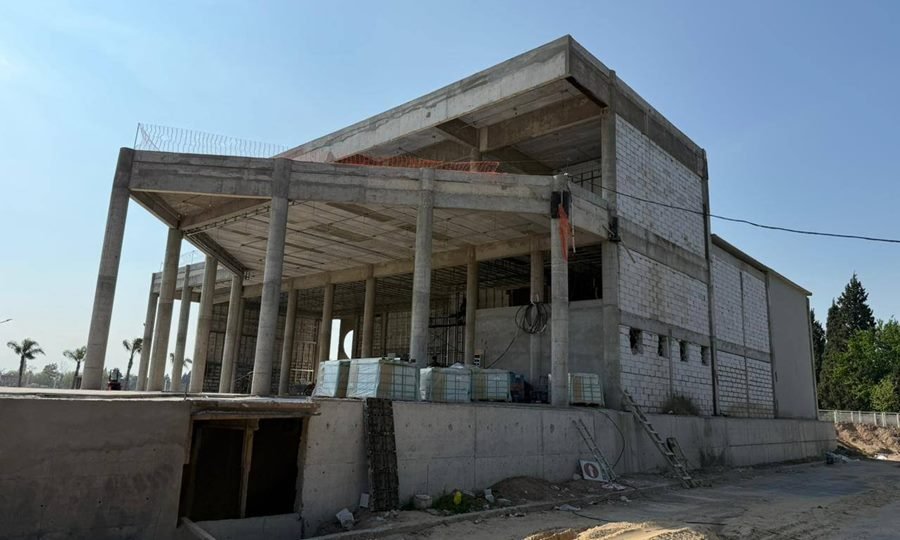 Avances en la obra del nuevo complejo cinematográfico de Puerto General San Martín, que incorporará tecnología 4D e-motion.