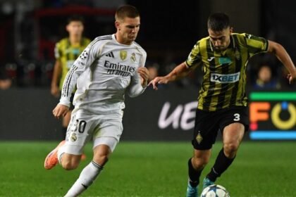 Franco Mastantuono en Real Madrid vs Kairat Almaty