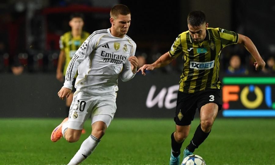 Franco Mastantuono en Real Madrid vs Kairat Almaty