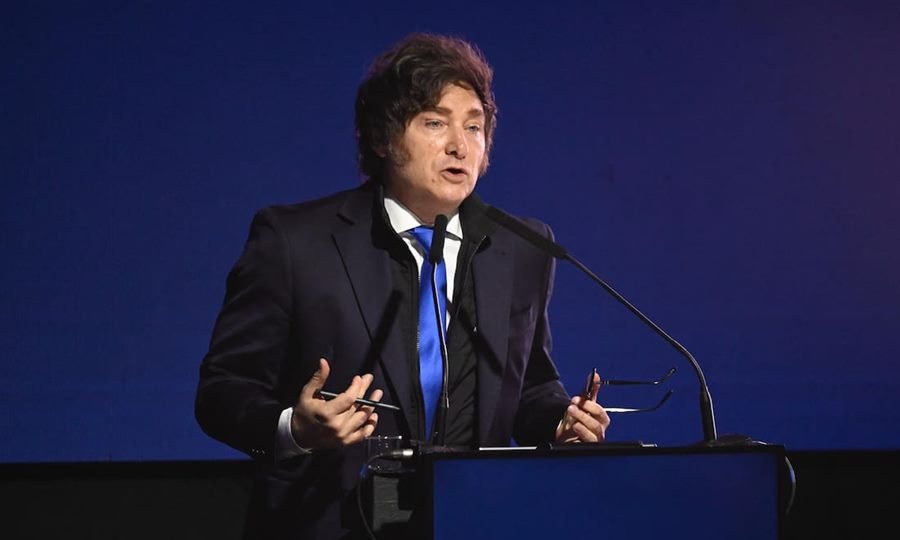 El presidente Javier Milei en una de sus presentaciones públicas.