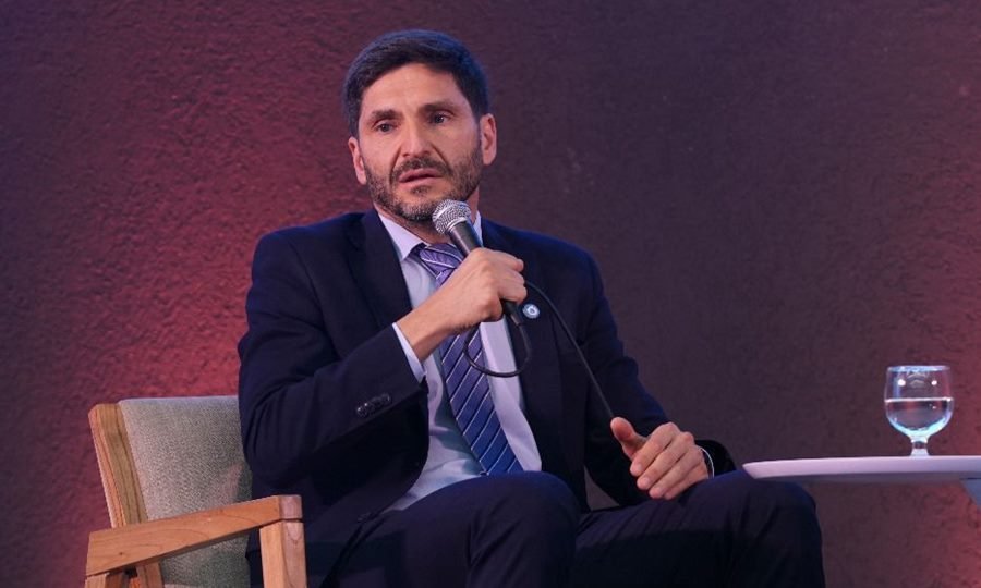 El gobernador de Santa Fe, Maximiliano Pullaro, durante una conferencia de prensa. / Foto de archivo