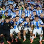 Jugadores de la Selección Argentina Sub 20 celebran la victoria ante Colombia que les dio el pase a la final del Mundial. Foto de archivo.