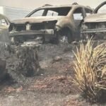 Brigadistas y aviones hidrantes combaten un incendio de gran magnitud en el Parque Nacional Quebrada del Condorito, Córdoba.