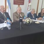 Los ministros de la Corte Suprema de Justicia de Santa Fe durante una visita institucional a dependencias judiciales. Archivo.