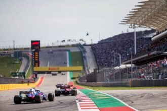 Pilotos de Fórmula 1 en acción durante una edición anterior del Gran Premio de Estados Unidos, en el Circuito de las Américas (Austin, Texas).