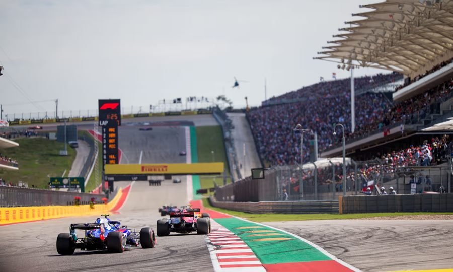 Pilotos de Fórmula 1 en acción durante una edición anterior del Gran Premio de Estados Unidos, en el Circuito de las Américas (Austin, Texas).