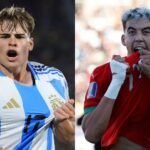 Las selecciones Sub 20 de Argentina y Marruecos, que se enfrentarán este domingo 19 de octubre en la final del Mundial de Chile 2025.