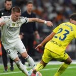 Franco Mastantuono en acción durante la victoria de Real Madrid ante Villarreal en el Santiago Bernabéu.
