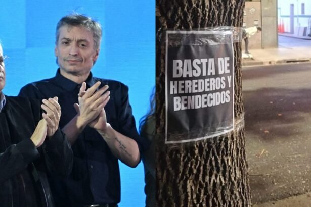 Carteles anónimos con mensajes contra Máximo Kirchner aparecieron en la sede del PJ bonaerense en La Plata tras la derrota electoral del peronismo.