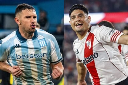 Adrián 'Maravilla' Martínez (Racing) y Maximiliano Salas (River), hoy rivales en la Copa Argentina, pero antes compañeros de equipo.