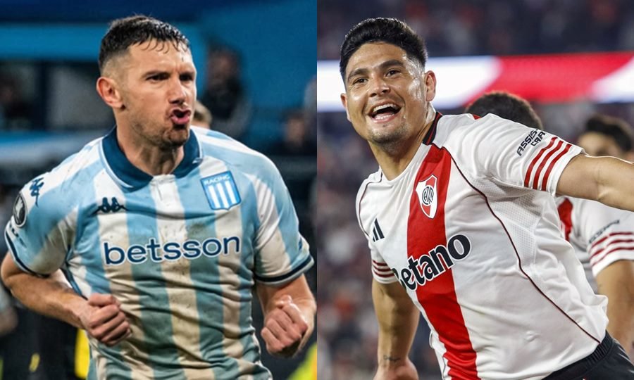 Adrián 'Maravilla' Martínez (Racing) y Maximiliano Salas (River), hoy rivales en la Copa Argentina, pero antes compañeros de equipo.