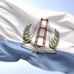 La bandera oficial de la ciudad de Santa Fe, símbolo que representa la identidad y la historia de la capital provincial.