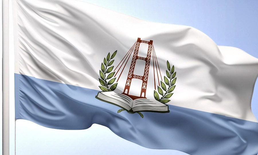 La bandera oficial de la ciudad de Santa Fe, símbolo que representa la identidad y la historia de la capital provincial.