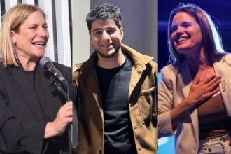 Los tres primeros en sus listas y nuevos diputados nacionales por Santa Fe: Gisela Scaglia (Provincias Unidas), Agustín Pellegrini (La Libertad Avanza) y Caren Tepp (Fuerza Patria).