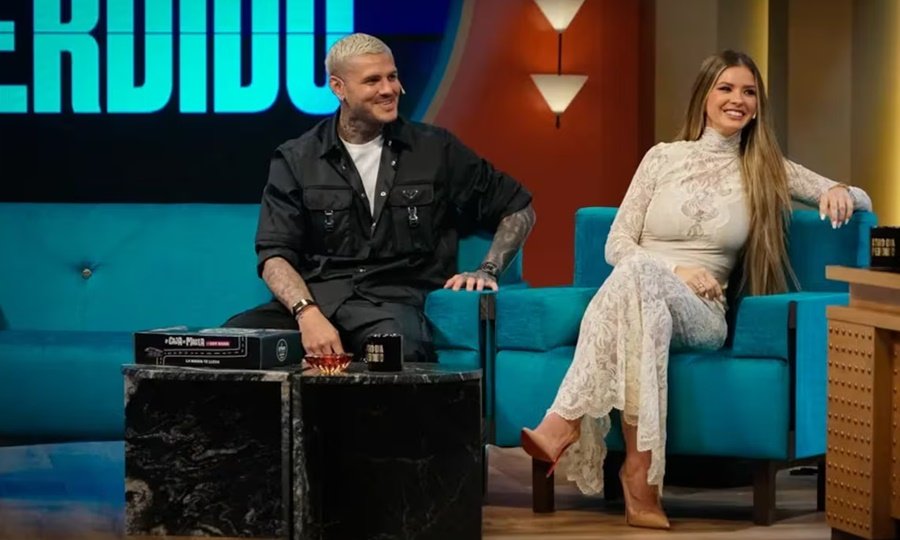 Mauro Icardi y la China Suárez durante la entrevista en el programa de Pergolini, donde confirmaron que planean casarse una vez finalizado el divorcio del futbolista.