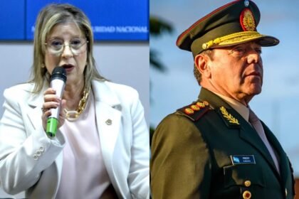 Alejandra Monteoliva, futura ministra de Seguridad, y Carlos Alberto Presti, designado para encabezar el Ministerio de Defensa. Foto de archivo.