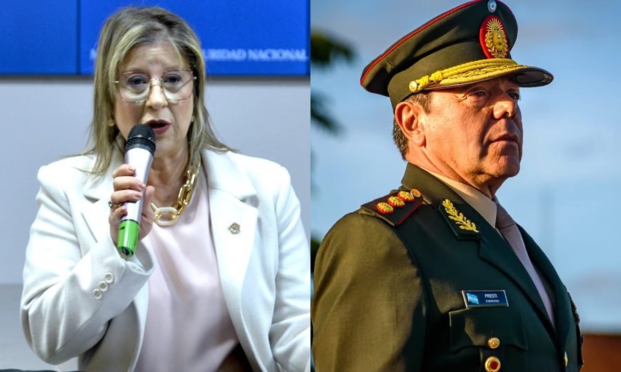 Alejandra Monteoliva, futura ministra de Seguridad, y Carlos Alberto Presti, designado para encabezar el Ministerio de Defensa. Foto de archivo.