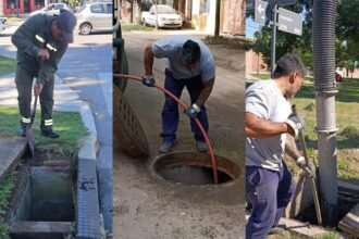 Cuadrillas municipales realizan tareas de limpieza y mantenimiento preventivo ante pronósticos de lluvia en distintos sectores de la ciudad.