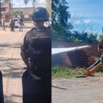 Personal municipal y policial durante un operativo de control urbano en la ciudad de Santa Fe.