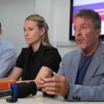 Autoridades del Ministerio de Justicia y Seguridad y de la APSV durante la presentación oficial del informe anual de siniestros viales.