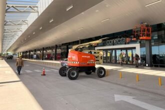 Vista del Aeropuerto Internacional Islas Malvinas de Rosario tras la finalización de las obras de modernización financiadas por la Provincia de Santa Fe.