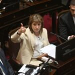 Patricia Bullrich durante la sesión del Senado en la que se aprobó el Presupuesto nacional 2026.