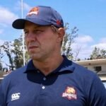 El entrenador Nicolás Galatro, al frente de Capibaras XV, durante una jornada de trabajo con el plantel en la preparación para el Súper Rugby Américas.