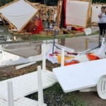 El Predio Ferial de Catamarca, escenario de eventos culturales y gastronómicos, resultó afectado por un fuerte temporal.