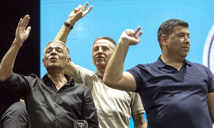 Referentes de la CGT en actividad gremial.