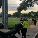 Operativos de seguridad y control desplegados en la Costanera Oeste durante los festejos en la ciudad de Santa Fe.