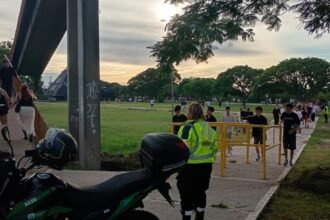 Operativos de seguridad y control desplegados en la Costanera Oeste durante los festejos en la ciudad de Santa Fe.