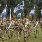 Efectivos del Ejército Argentino durante una formación institucional en una unidad militar del país. Foto de archivo.