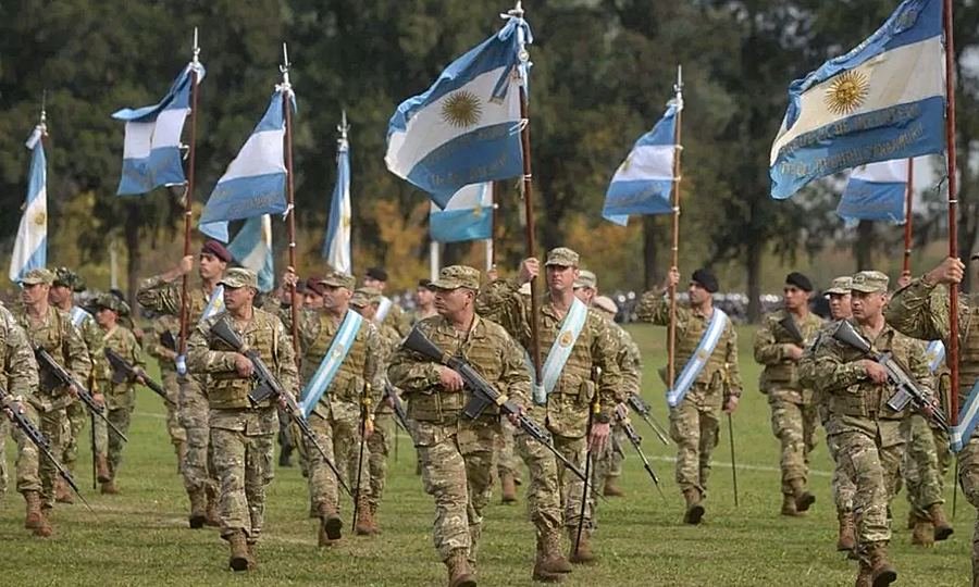 Efectivos del Ejército Argentino durante una formación institucional en una unidad militar del país. Foto de archivo.