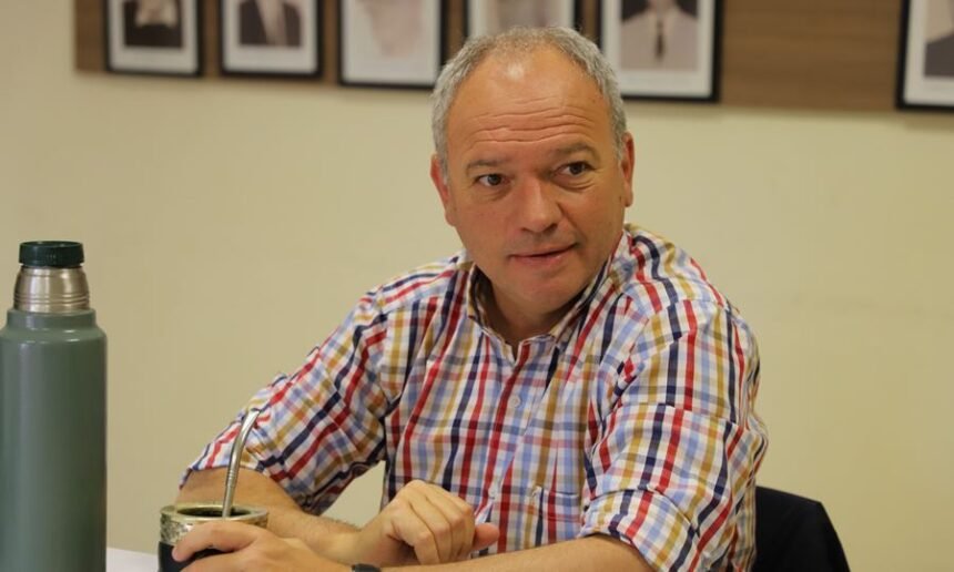 Elvio Cotterli, intendente de Laguna Paiva, en una actividad oficial del municipio.