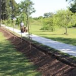 Ciclovía sur de Laguna Paiva durante los trabajos de mejora y acondicionamiento urbano.