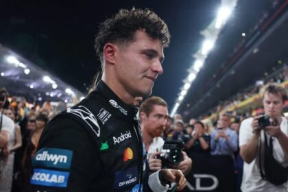 El piloto británico Lando Norris, tras asegurar su primer título en la máxima categoría.