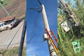 Personal de la Empresa Provincial de la Energía realizando controles sobre conexiones irregulares.