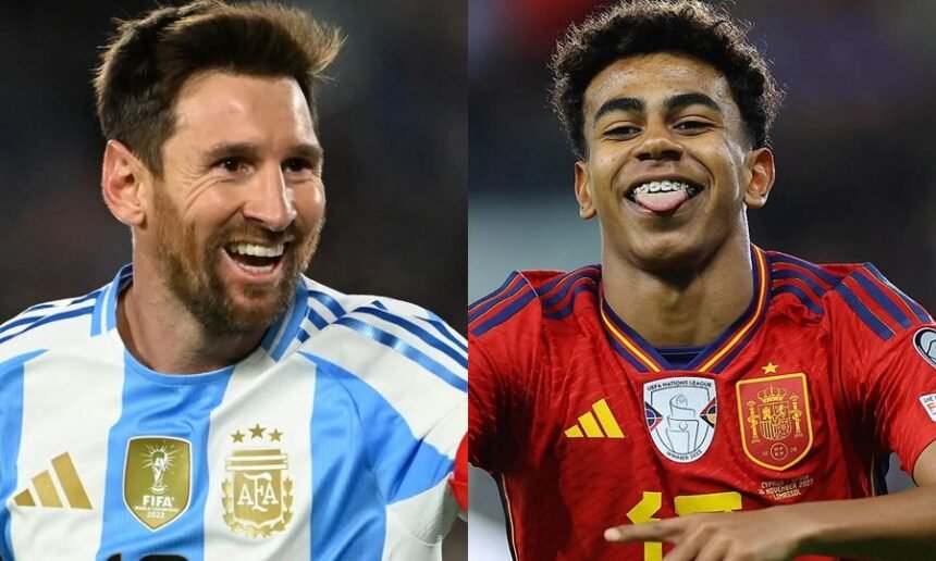 Messi y Yamal, protagonistas de un Argentina–España que une distintas generaciones del fútbol internacional.