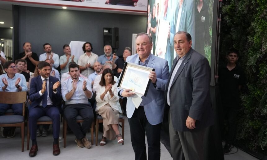 Felipe Michlig durante un acto institucional de la Unión Cívica Radical en la sede provincial de Santa Fe.