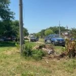 Escenario del ataque armado en Carlos Leumann y Diagonal Obligado, en barrio Loyola Sur, donde se registró la balacera que dejó tres muertos y dos heridos.