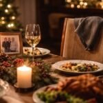 Una silla vacía en la mesa navideña simboliza la ausencia de un ser querido y el lugar que permanece en la memoria familiar durante las fiestas.