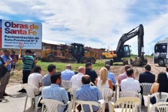 Presentación oficial de la pavimentación de la Ruta Provincial Nº 2, un proyecto clave para mejorar la conectividad entre San Justo y Saladero Cabal.