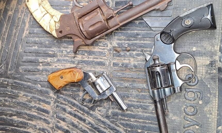 Armas de fuego incautadas durante operativos policiales en Santa Fe.